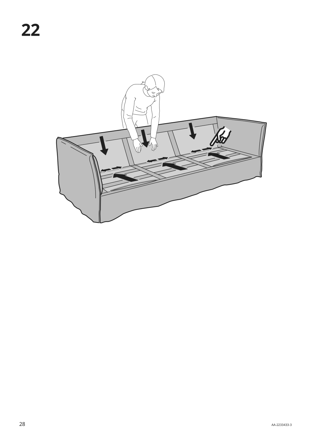 Assembly instructions for IKEA Backsaelen frame 3 seat sofa w chaise | Page 28 - IKEA BACKSÄLEN sofa with chaise 093.931.83