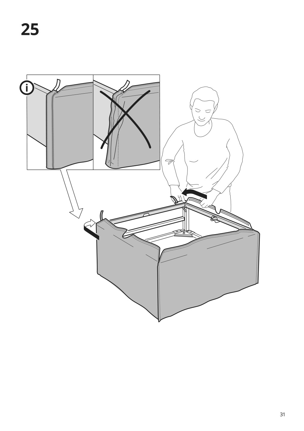 Assembly instructions for IKEA Backsaelen frame 3 seat sofa w chaise | Page 31 - IKEA BACKSÄLEN sofa with chaise 193.931.87