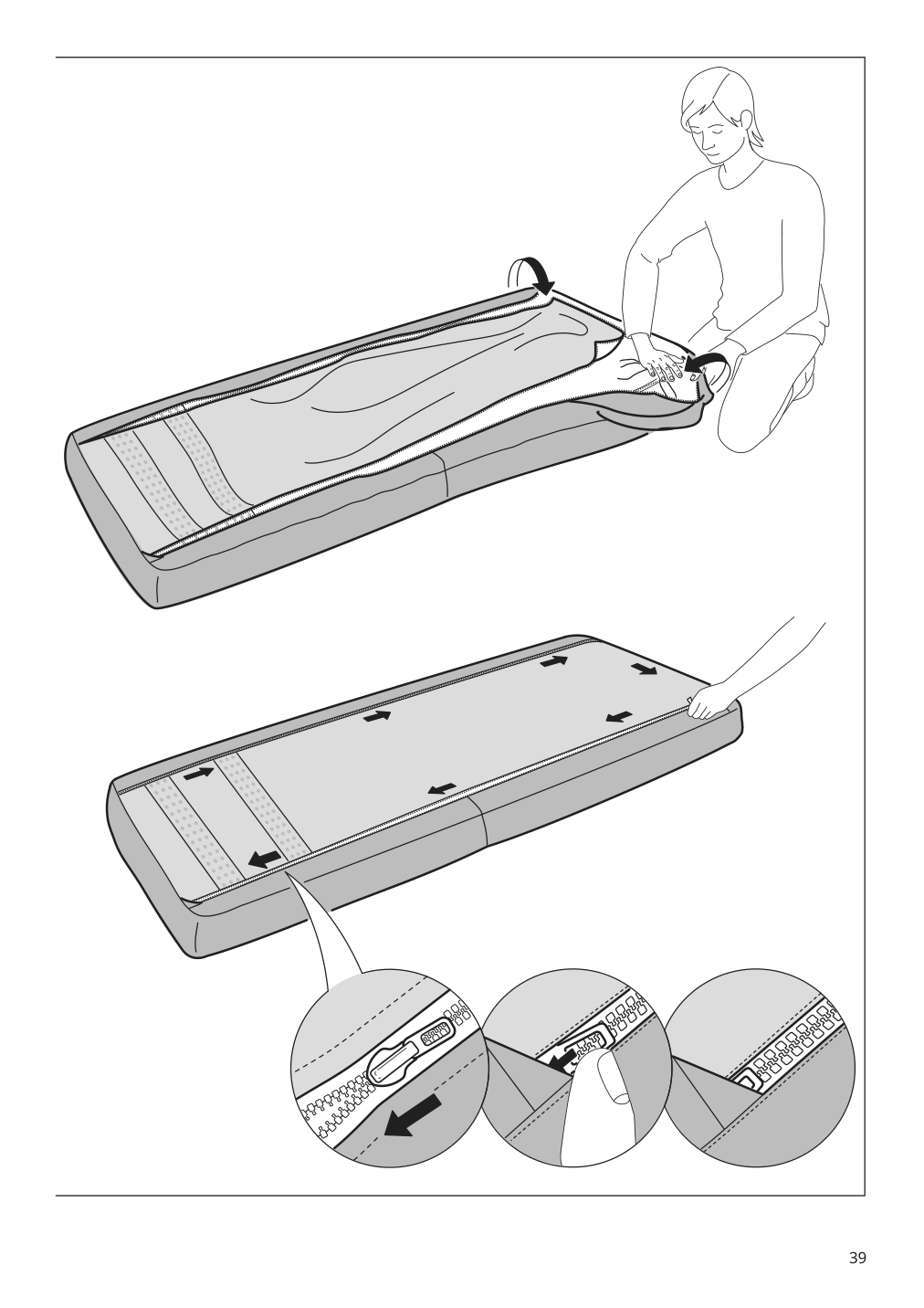 Assembly instructions for IKEA Backsaelen frame 3 seat sofa w chaise | Page 39 - IKEA BACKSÄLEN sofa with chaise 093.931.83