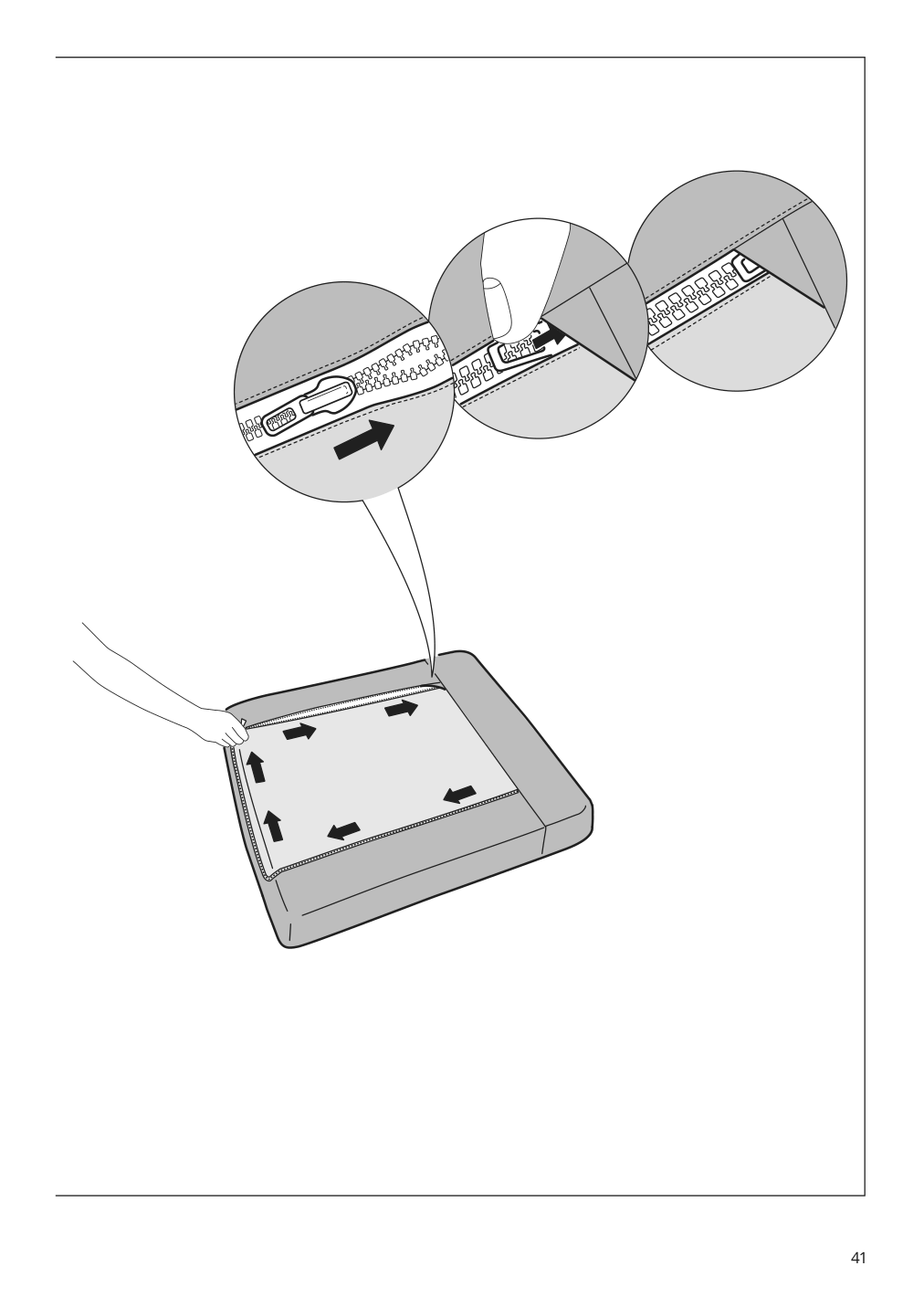 Assembly instructions for IKEA Backsaelen frame 3 seat sofa w chaise | Page 41 - IKEA BACKSÄLEN sofa with chaise 193.931.87