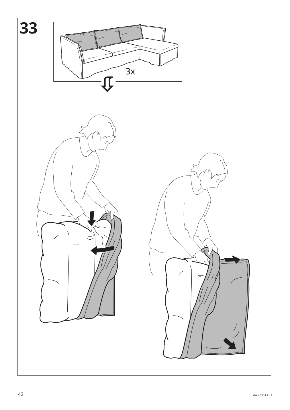 Assembly instructions for IKEA Backsaelen frame 3 seat sofa w chaise | Page 42 - IKEA BACKSÄLEN sofa with chaise 193.931.92