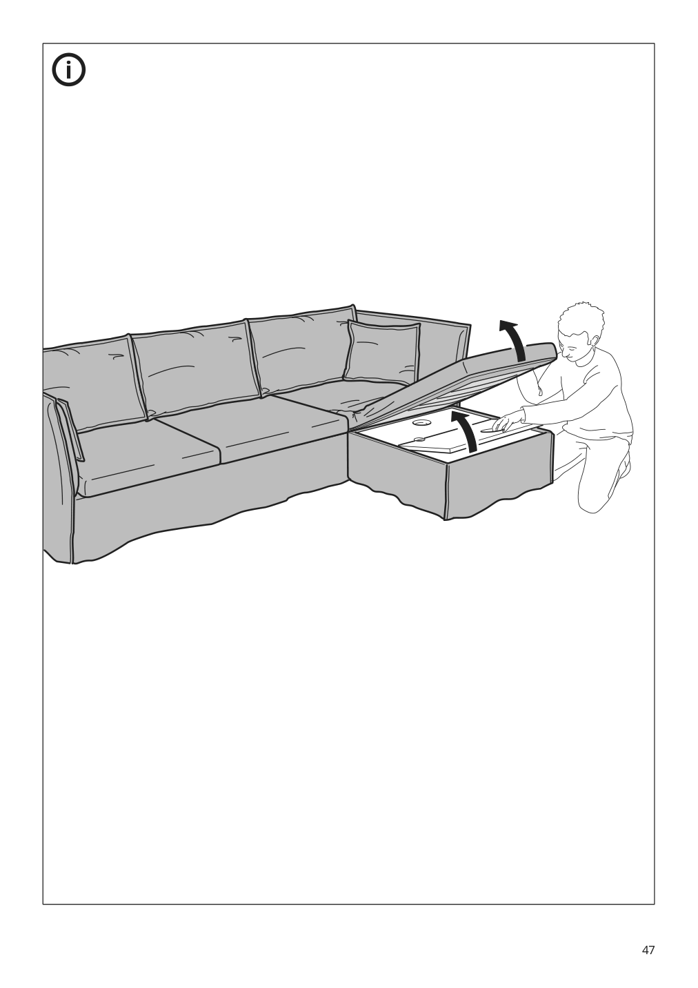 Assembly instructions for IKEA Backsaelen frame 3 seat sofa w chaise | Page 47 - IKEA BACKSÄLEN sofa with chaise 193.931.92