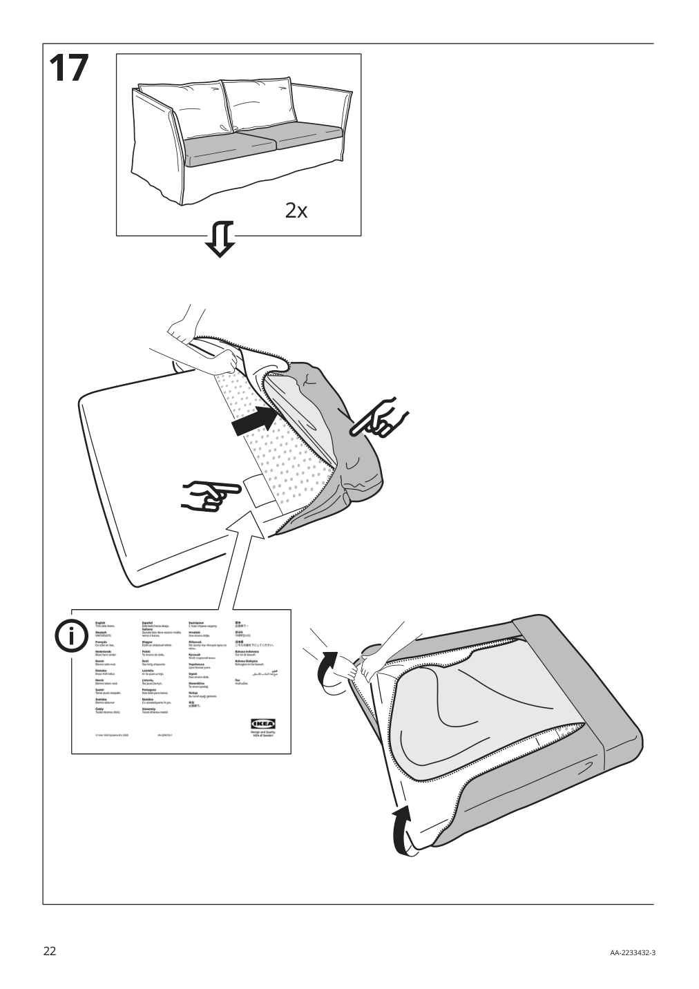 Assembly instructions for IKEA Backsaelen loveseat frame | Page 22 - IKEA BACKSÄLEN loveseat 193.931.68