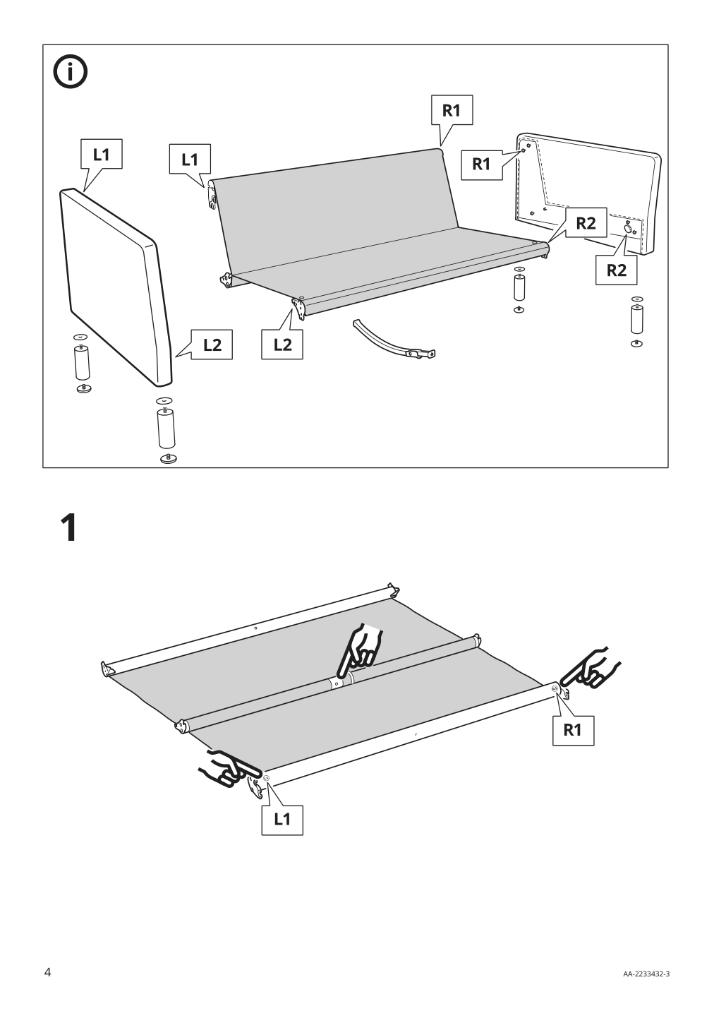 Assembly instructions for IKEA Backsaelen loveseat frame | Page 4 - IKEA BACKSÄLEN loveseat 193.931.68