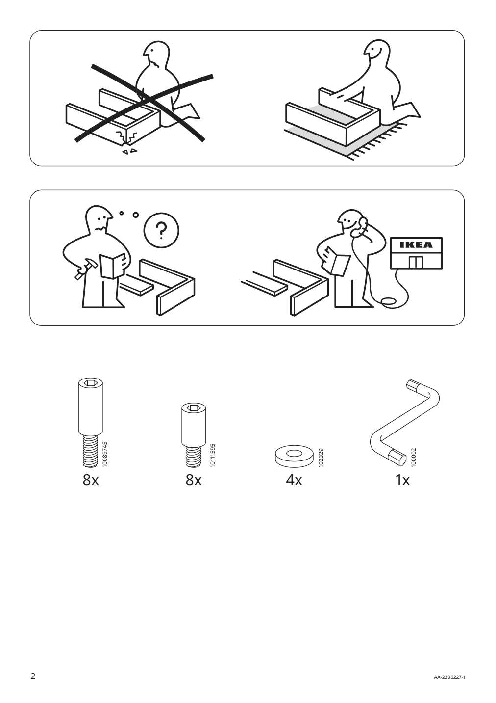 Assembly instructions for IKEA Baggboda side table white | Page 2 - IKEA BAGGBODA side table 205.565.07