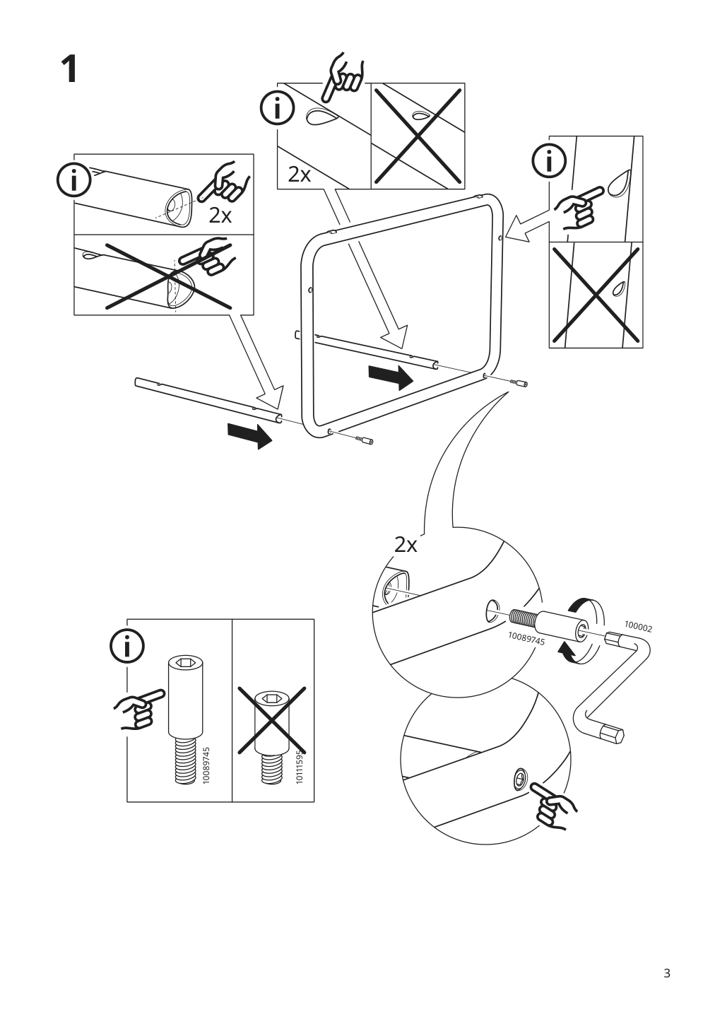 Assembly instructions for IKEA Baggboda side table white | Page 3 - IKEA BAGGBODA side table 205.565.07