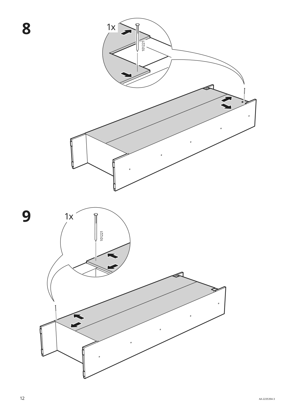 Assembly instructions for IKEA Baggebo bookcase white | Page 12 - IKEA BAGGEBO TV storage combination 294.436.53