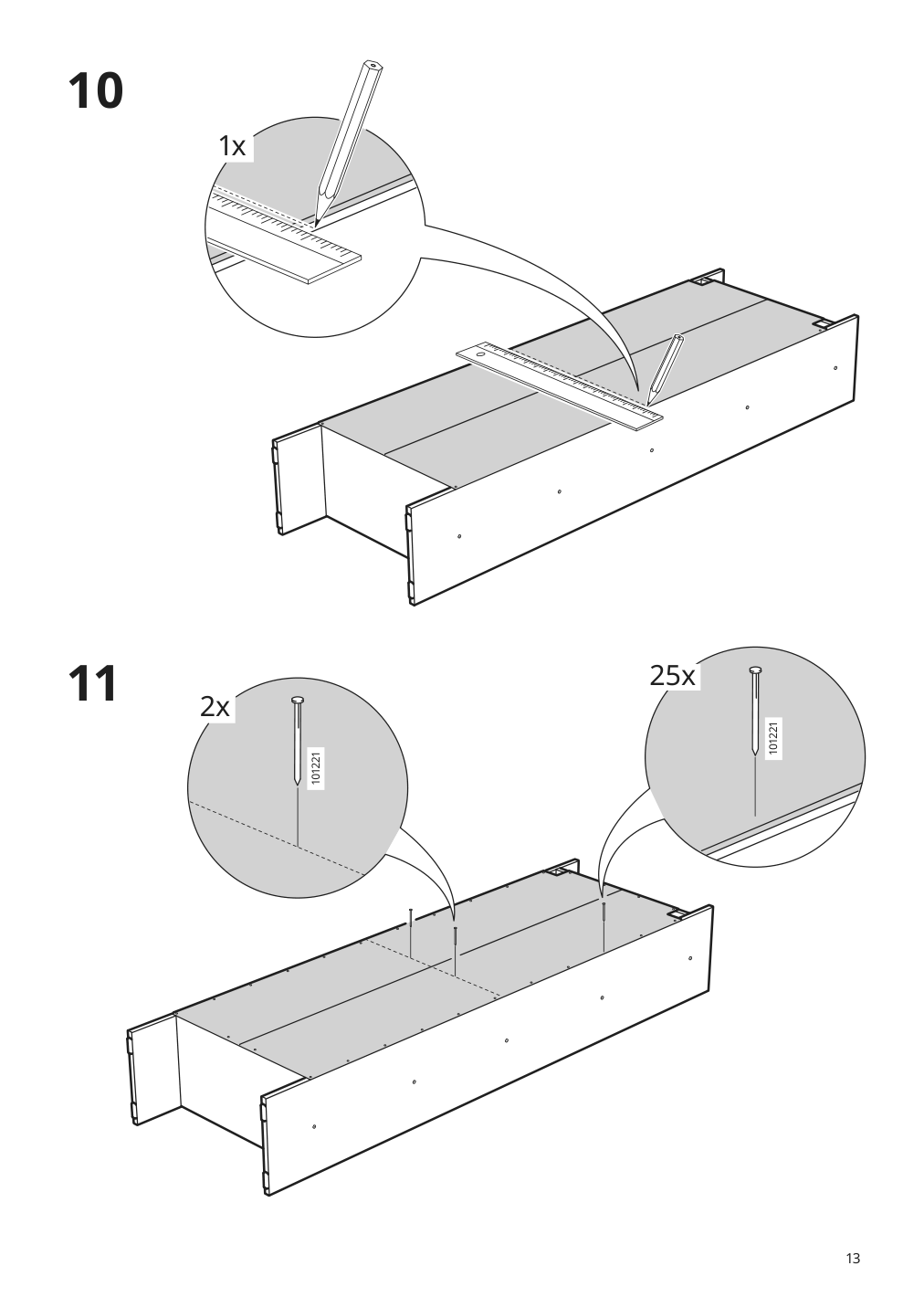 Assembly instructions for IKEA Baggebo bookcase white | Page 13 - IKEA BAGGEBO TV storage combination 294.436.53