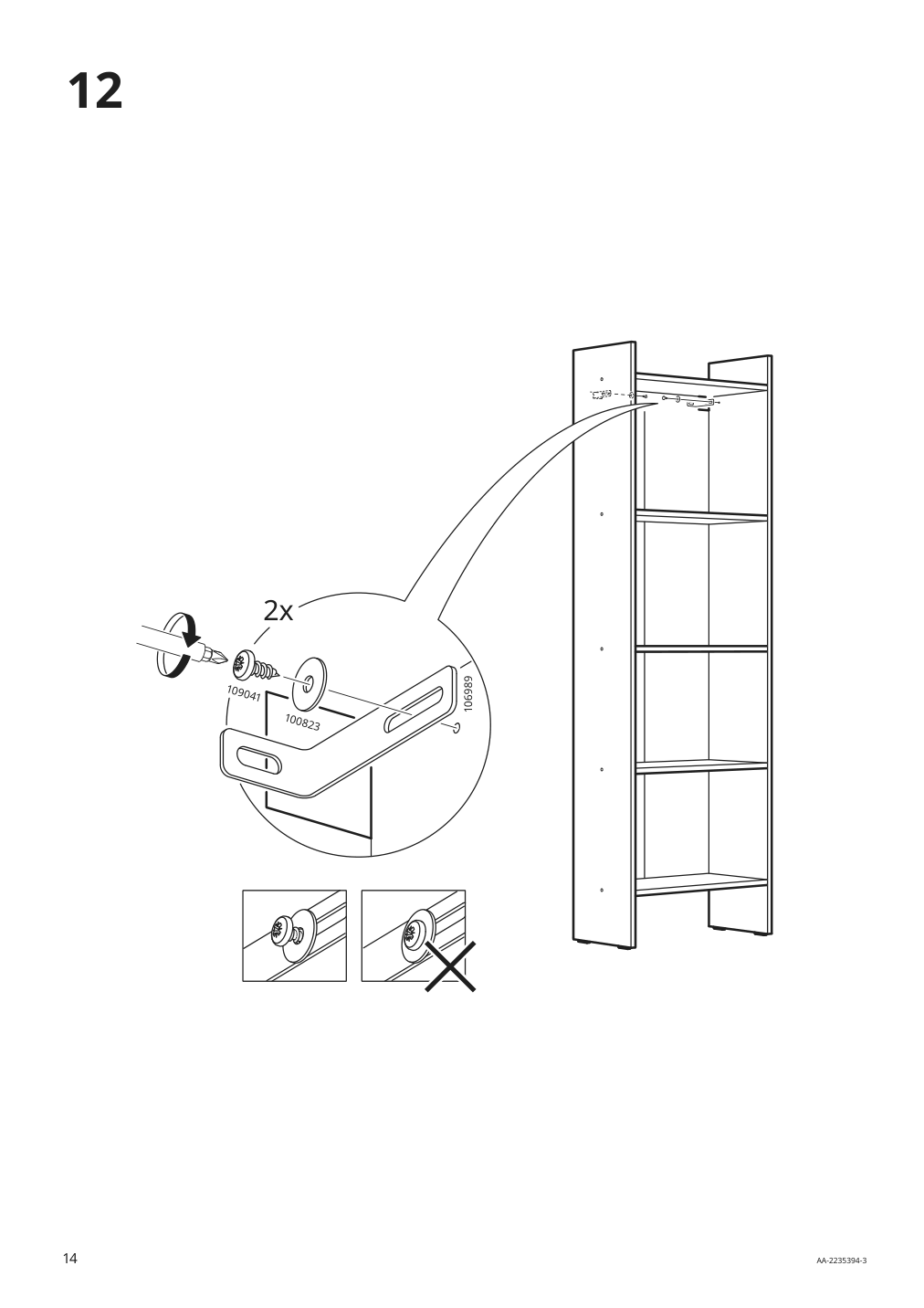 Assembly instructions for IKEA Baggebo bookcase white | Page 14 - IKEA BAGGEBO TV storage combination 294.436.53