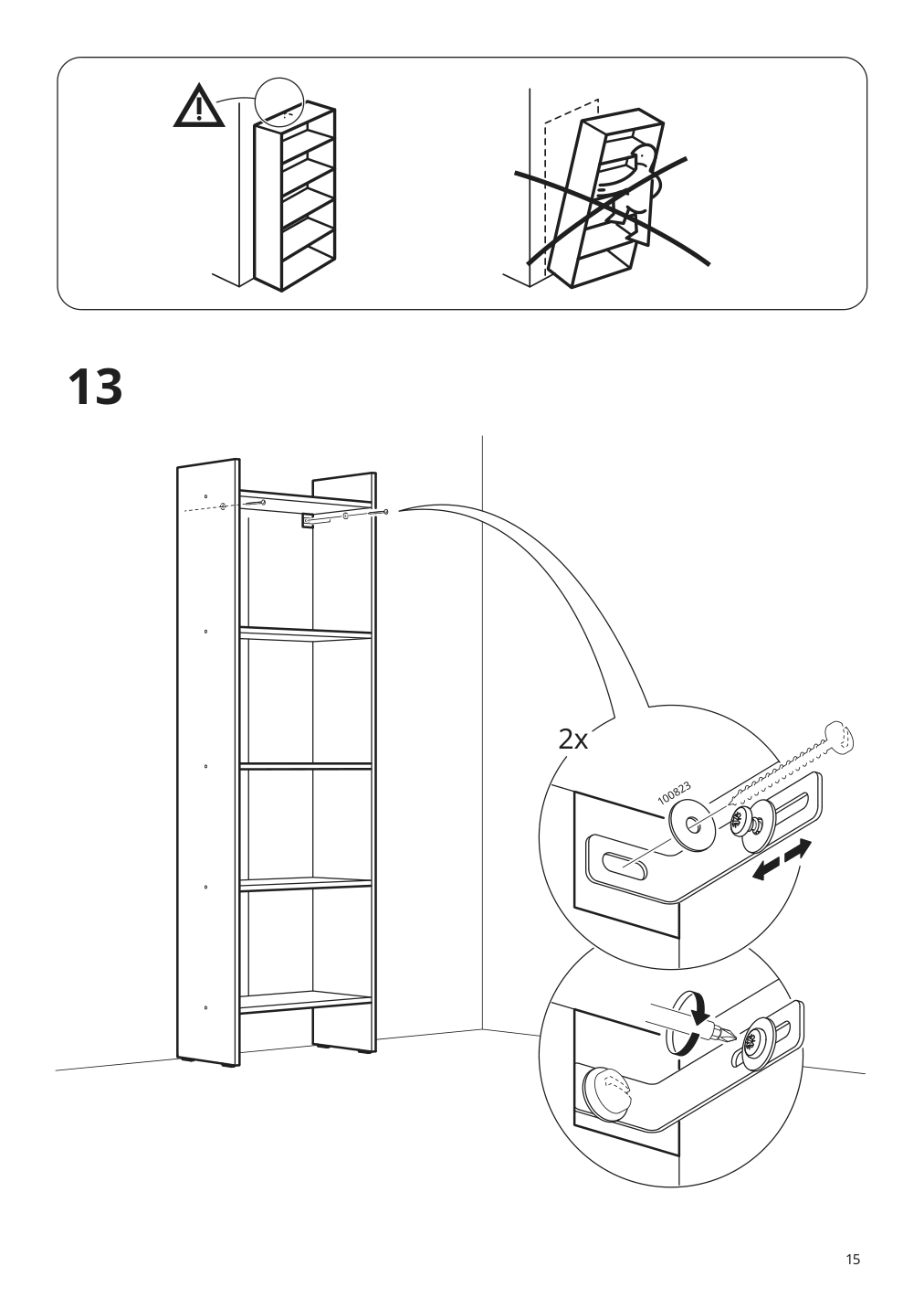 Assembly instructions for IKEA Baggebo bookcase white | Page 15 - IKEA BAGGEBO TV storage combination 294.436.53