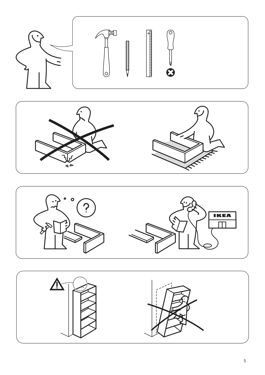 Assembly instructions for IKEA Baggebo bookcase white | Page 5 - IKEA BAGGEBO TV storage combination 294.436.53