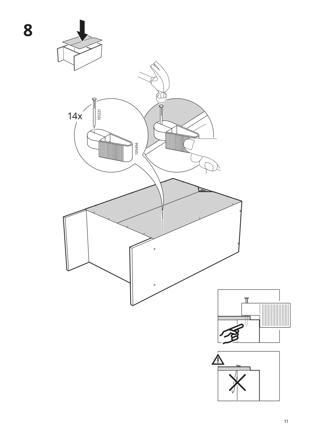 Assembly instructions for IKEA Baggebo bookcase white | Page 11 - IKEA BAGGEBO TV storage combination 694.436.51