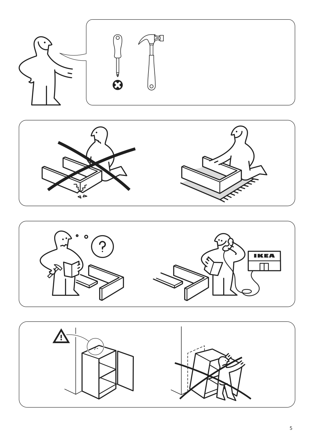 Assembly instructions for IKEA Baggebo bookcase white | Page 5 - IKEA BAGGEBO TV storage combination 694.436.51