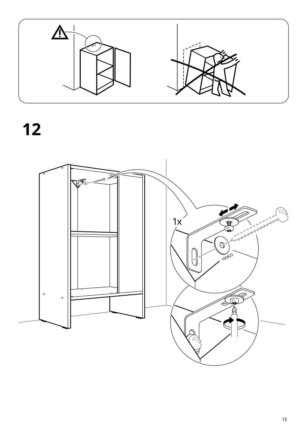 Assembly instructions for IKEA Baggebo cabinet with door white | Page 13 - IKEA BAGGEBO cabinet with door 604.812.04