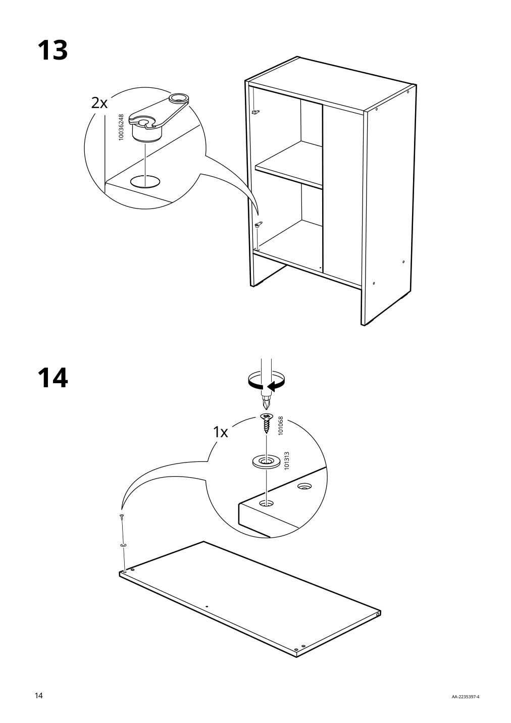 Assembly instructions for IKEA Baggebo cabinet with door white | Page 14 - IKEA BAGGEBO cabinet with door 604.812.04