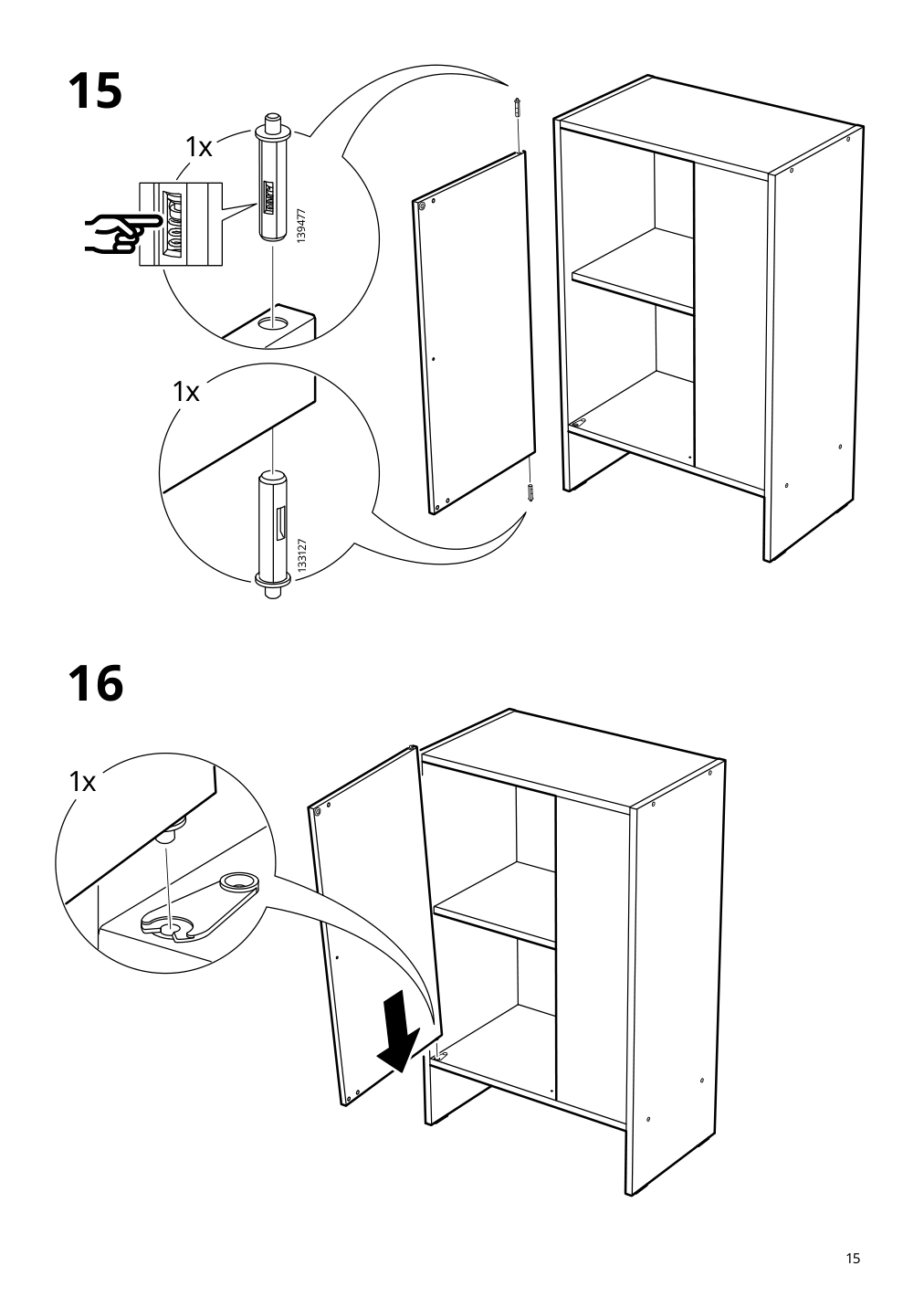 Assembly instructions for IKEA Baggebo cabinet with door white | Page 15 - IKEA BAGGEBO cabinet with door 604.812.04