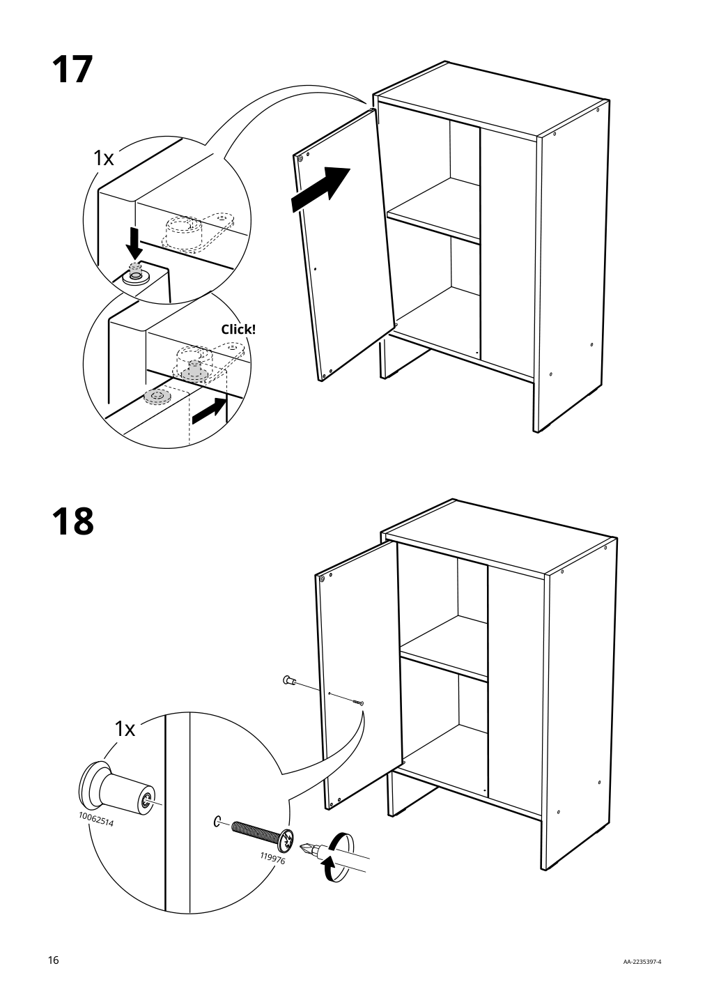 Assembly instructions for IKEA Baggebo cabinet with door white | Page 16 - IKEA BAGGEBO cabinet with door 604.812.04