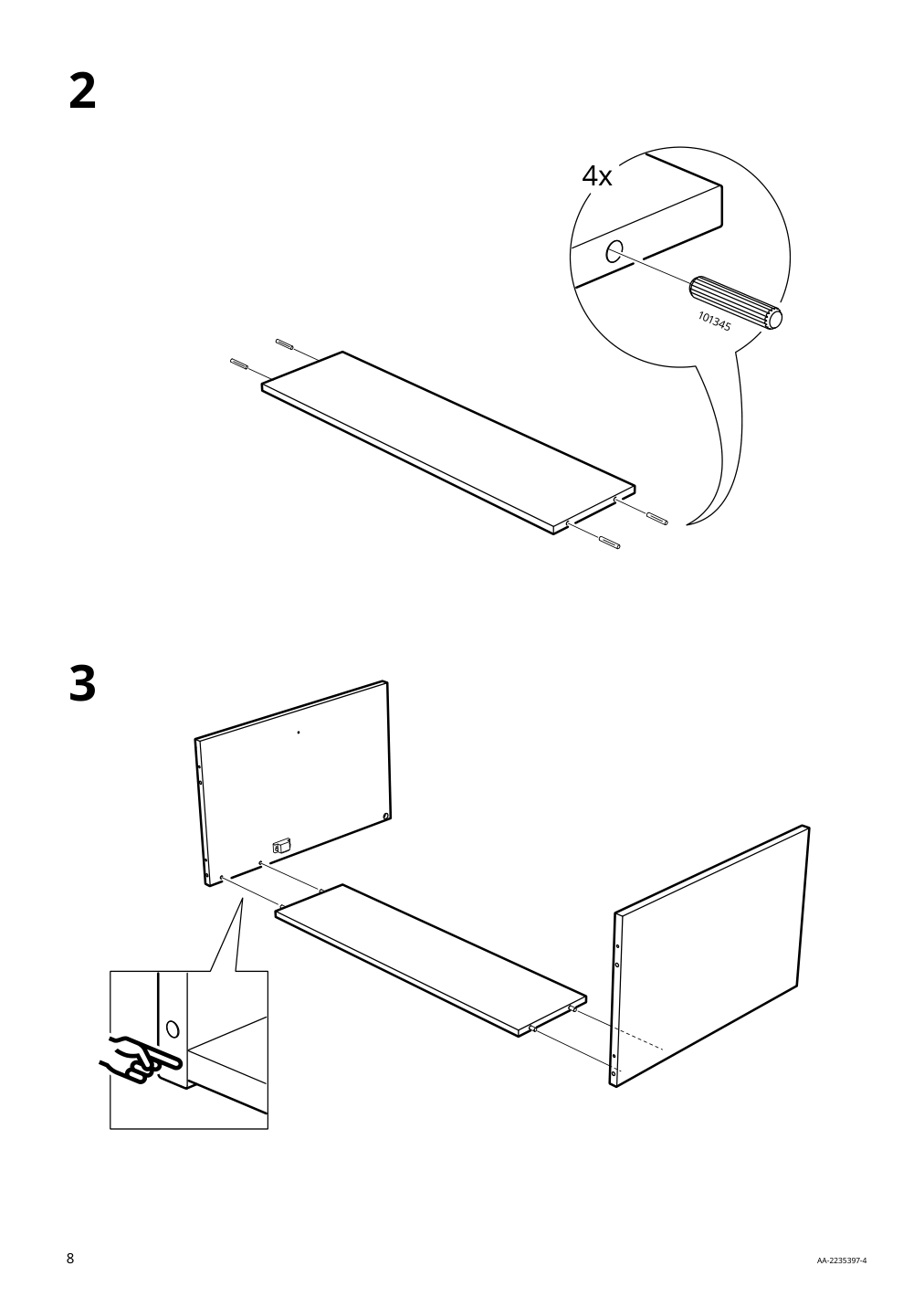 Assembly instructions for IKEA Baggebo cabinet with door white | Page 8 - IKEA BAGGEBO cabinet with door 604.812.04