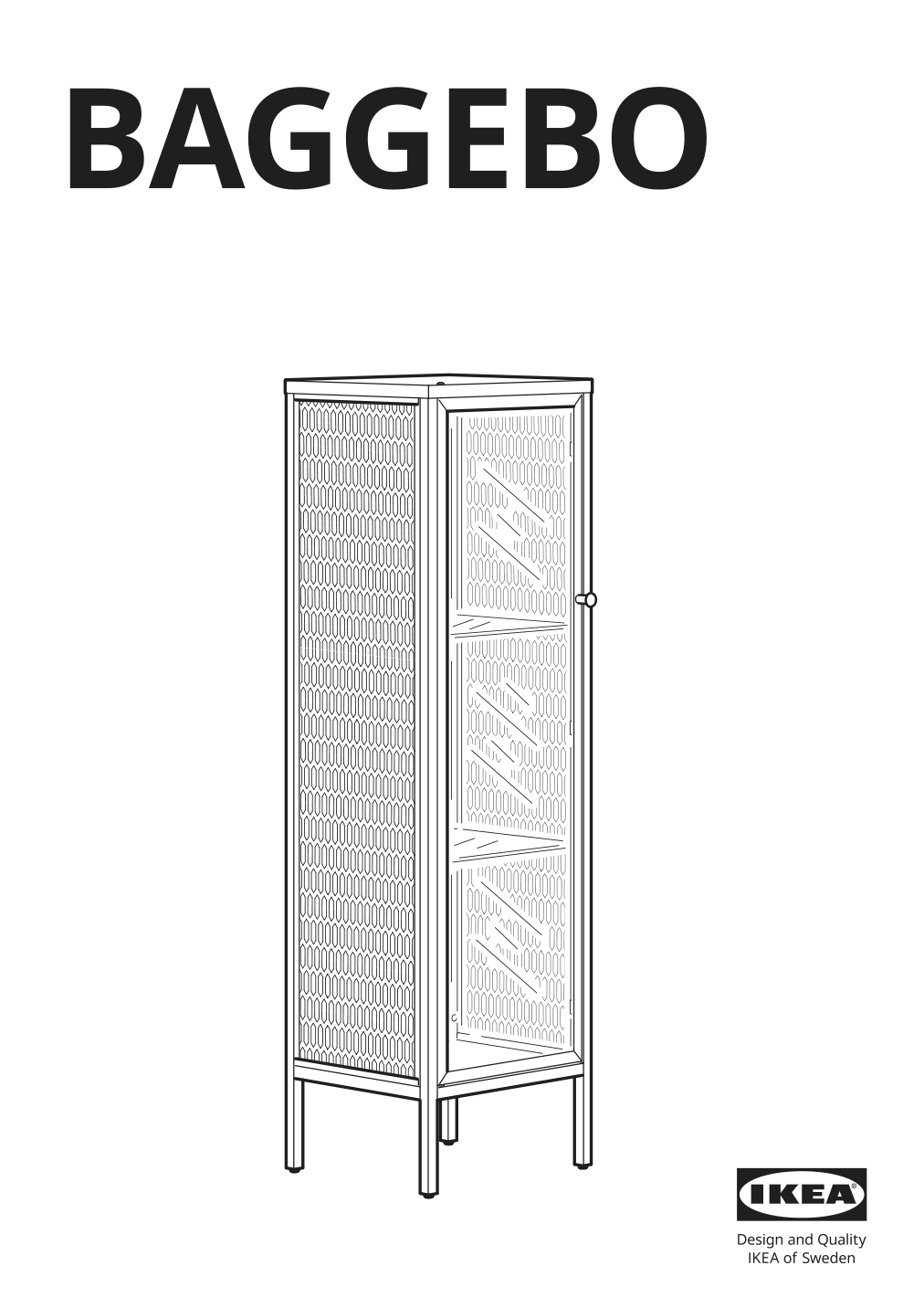 Assembly instructions for IKEA Baggebo cabinet with glass doors metal white | Page 1 - IKEA BAGGEBO cabinet with glass doors 805.029.98