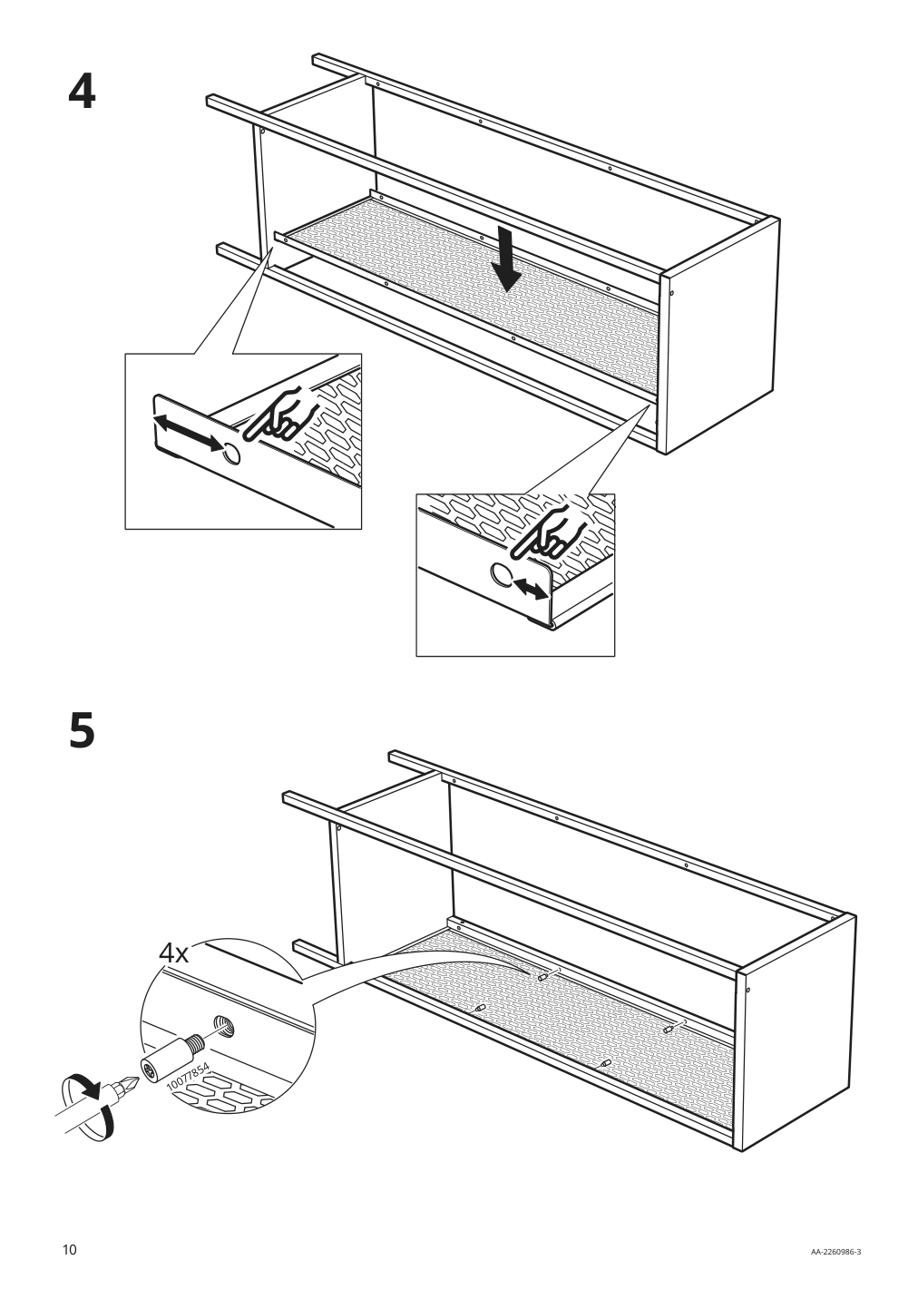 Assembly instructions for IKEA Baggebo cabinet with glass doors metal white | Page 10 - IKEA BAGGEBO cabinet with glass doors 805.029.98