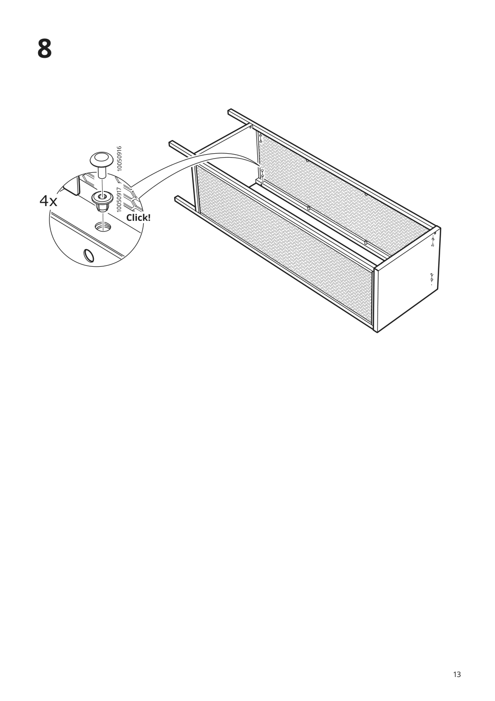 Assembly instructions for IKEA Baggebo cabinet with glass doors metal white | Page 13 - IKEA BAGGEBO cabinet with glass doors 805.029.98