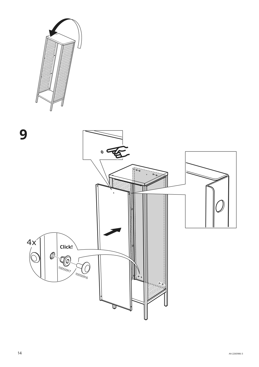 Assembly instructions for IKEA Baggebo cabinet with glass doors metal white | Page 14 - IKEA BAGGEBO cabinet with glass doors 805.029.98