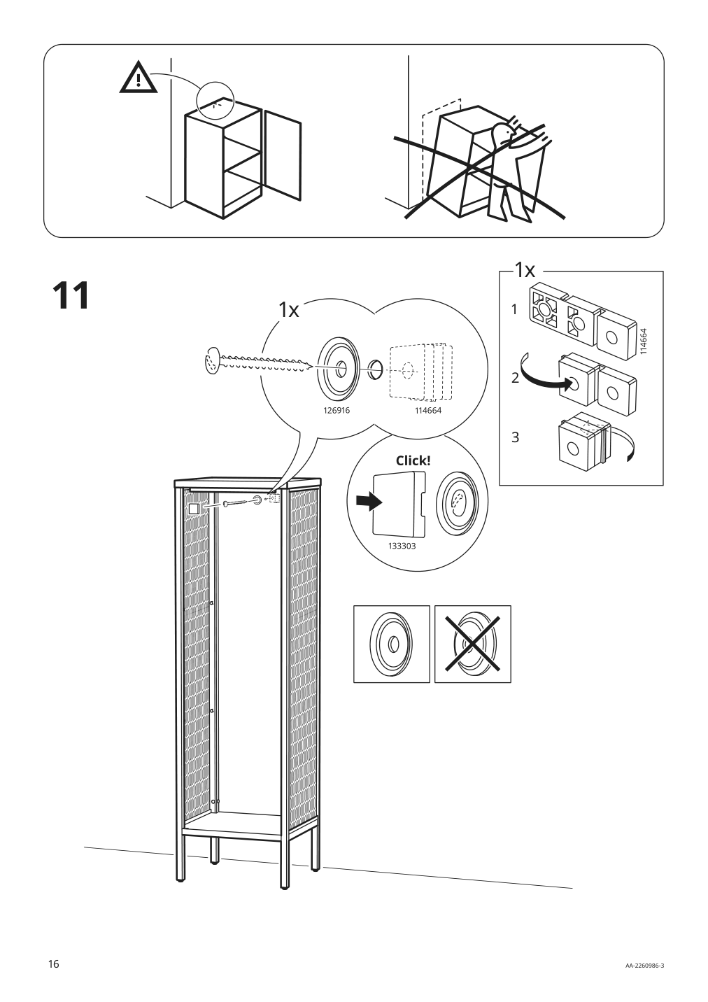 Assembly instructions for IKEA Baggebo cabinet with glass doors metal white | Page 16 - IKEA BAGGEBO cabinet with glass doors 805.029.98