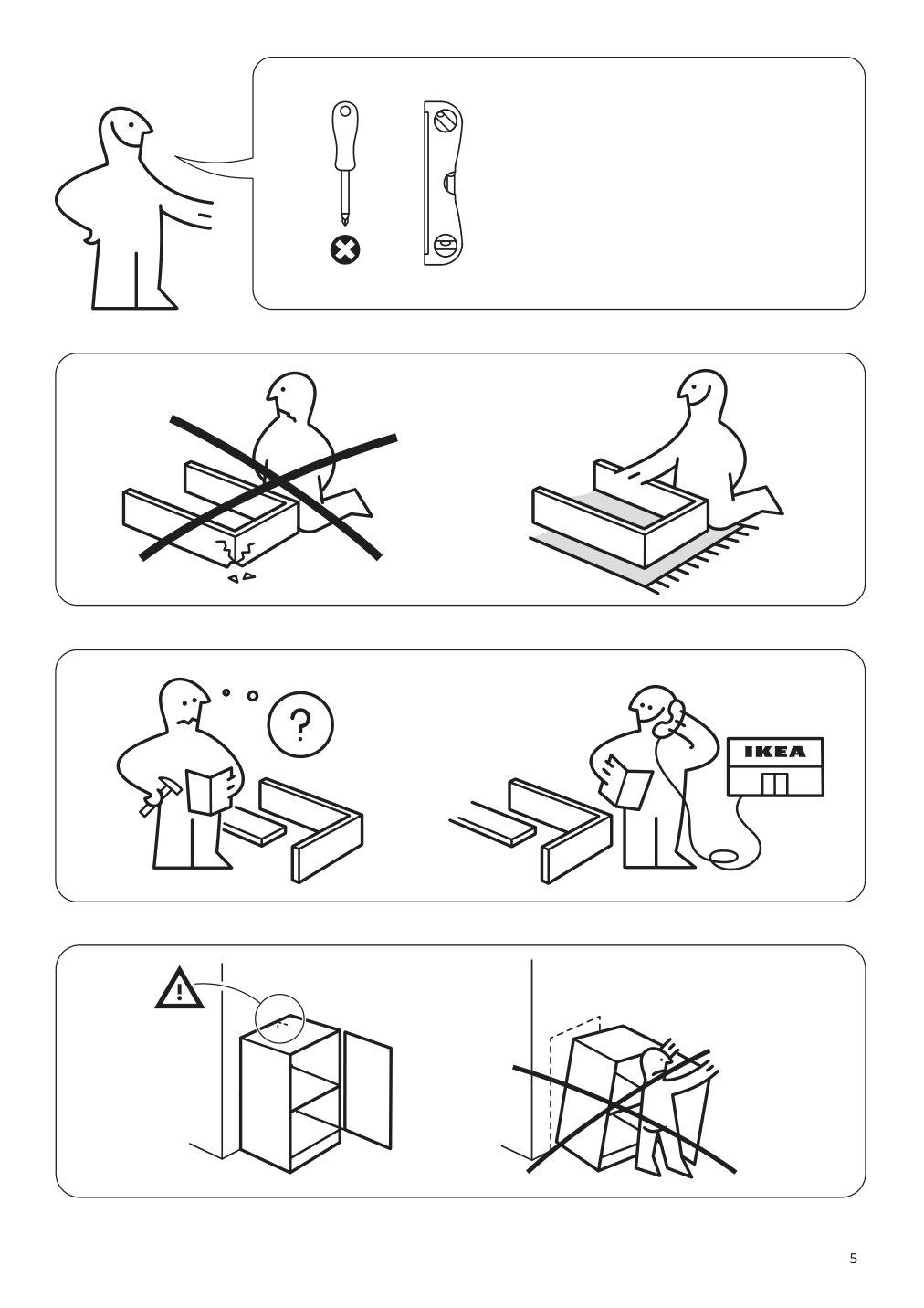 Assembly instructions for IKEA Baggebo cabinet with glass doors metal white | Page 5 - IKEA BAGGEBO cabinet with glass doors 805.029.98