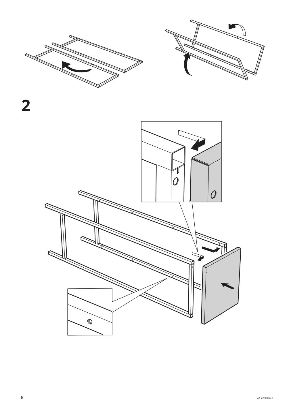 Assembly instructions for IKEA Baggebo cabinet with glass doors metal white | Page 8 - IKEA BAGGEBO cabinet with glass doors 805.029.98