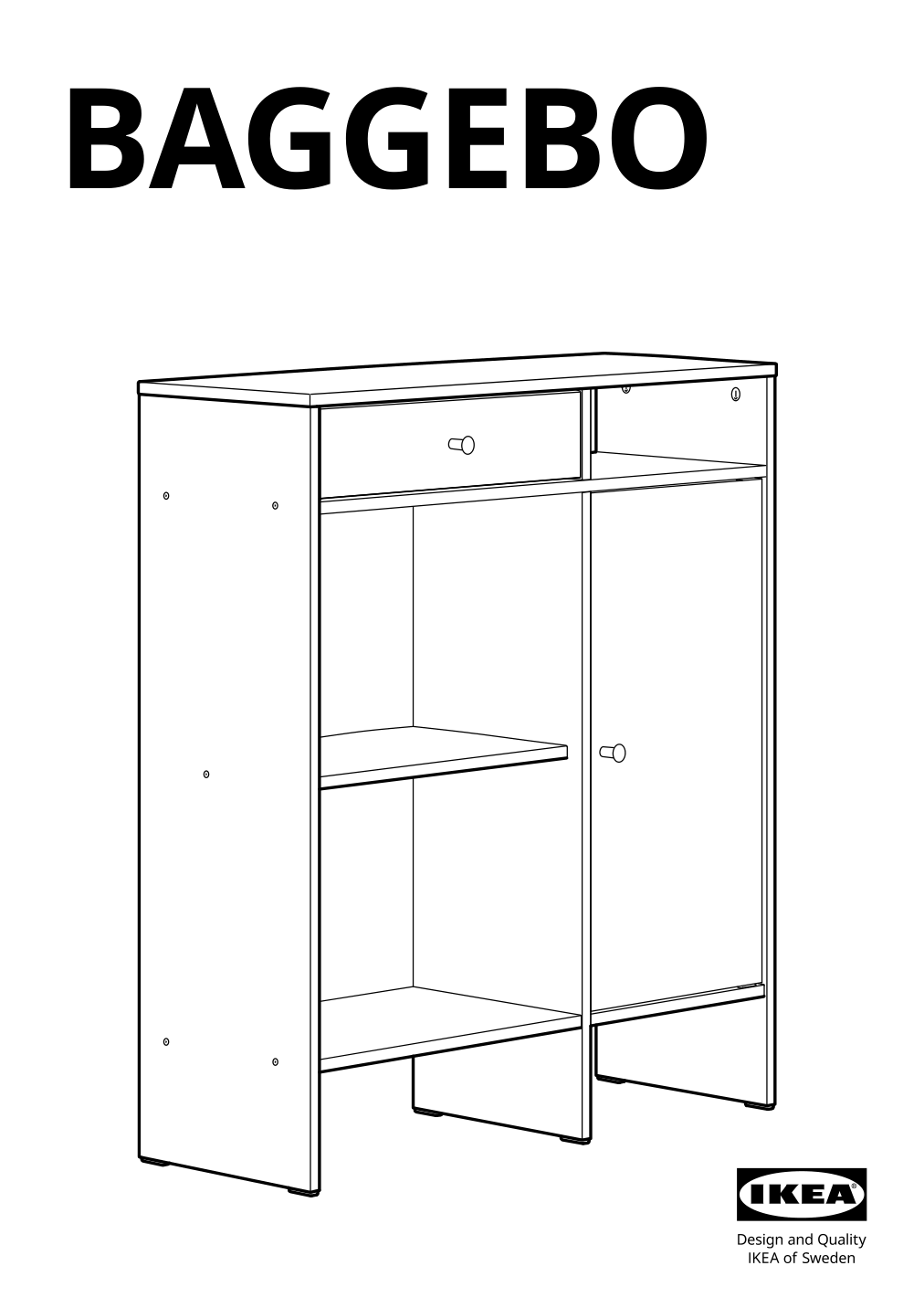 Assembly instructions for IKEA Baggebo sideboard white | Page 1 - IKEA BAGGEBO sideboard 405.536.16