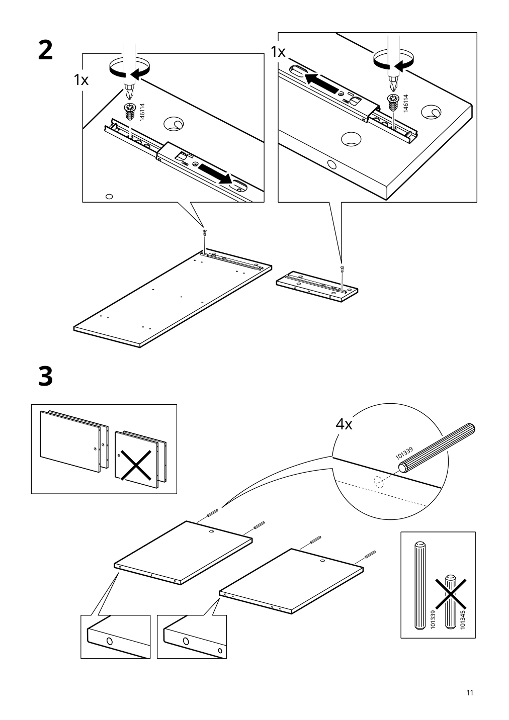 Assembly instructions for IKEA Baggebo sideboard white | Page 11 - IKEA BAGGEBO sideboard 405.536.16