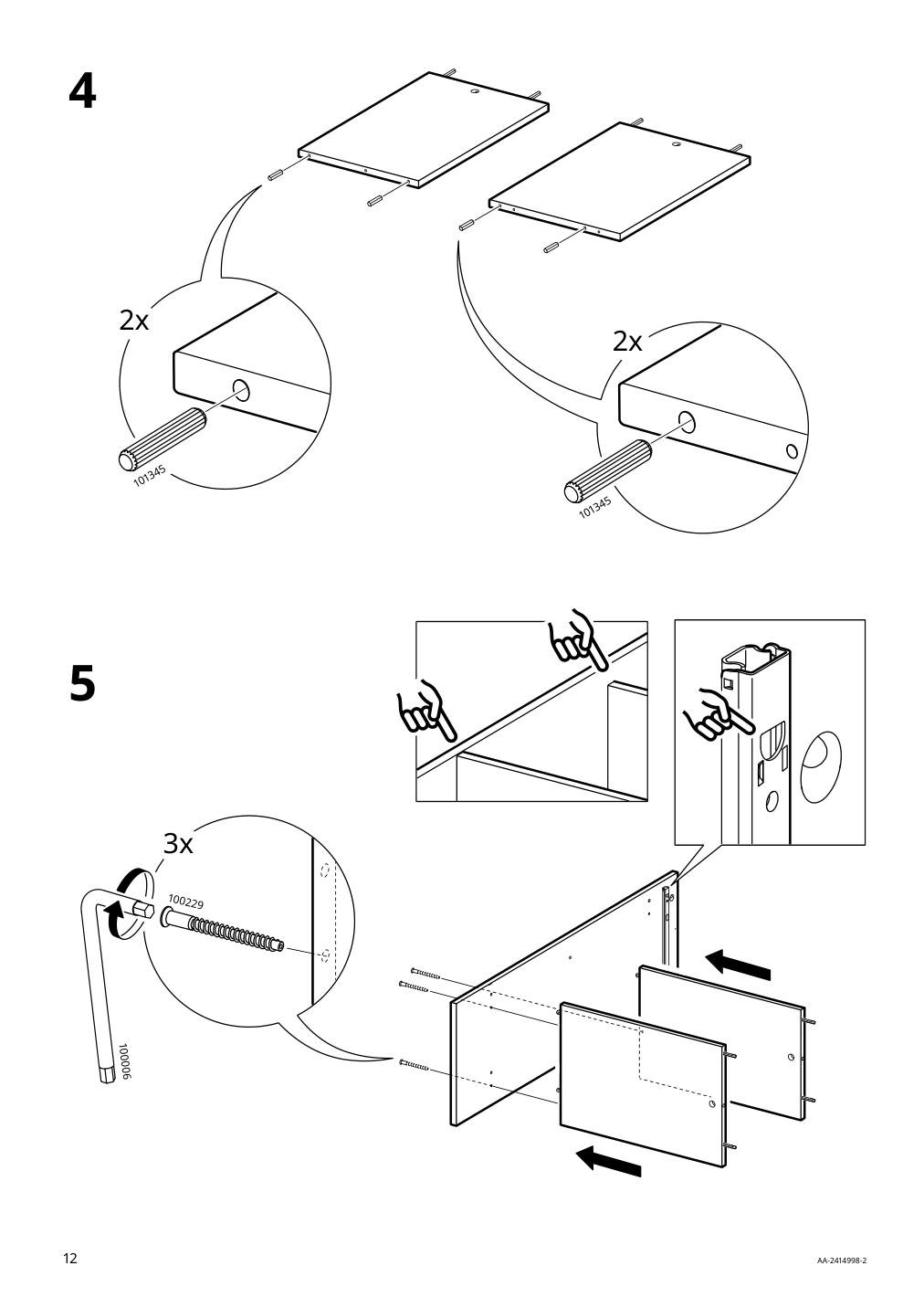 Assembly instructions for IKEA Baggebo sideboard white | Page 12 - IKEA BAGGEBO sideboard 405.536.16