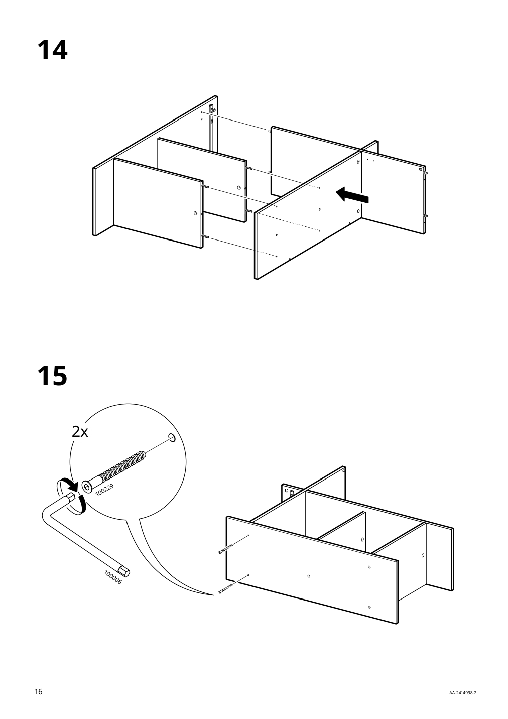 Assembly instructions for IKEA Baggebo sideboard white | Page 16 - IKEA BAGGEBO sideboard 405.536.16