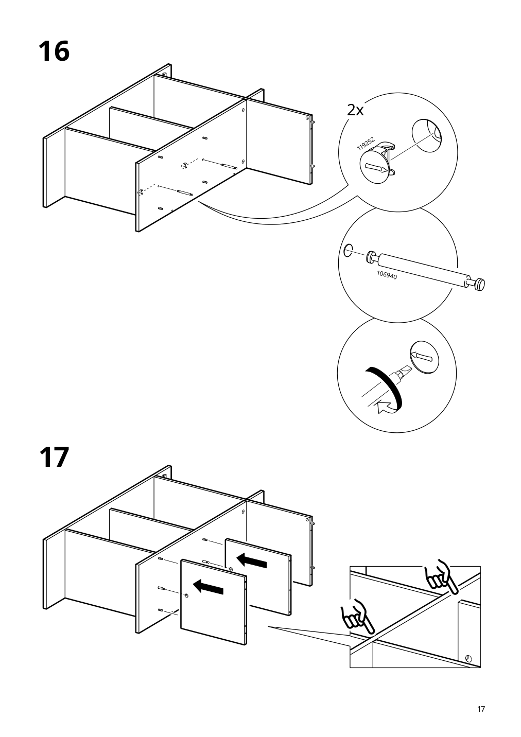 Assembly instructions for IKEA Baggebo sideboard white | Page 17 - IKEA BAGGEBO sideboard 405.536.16