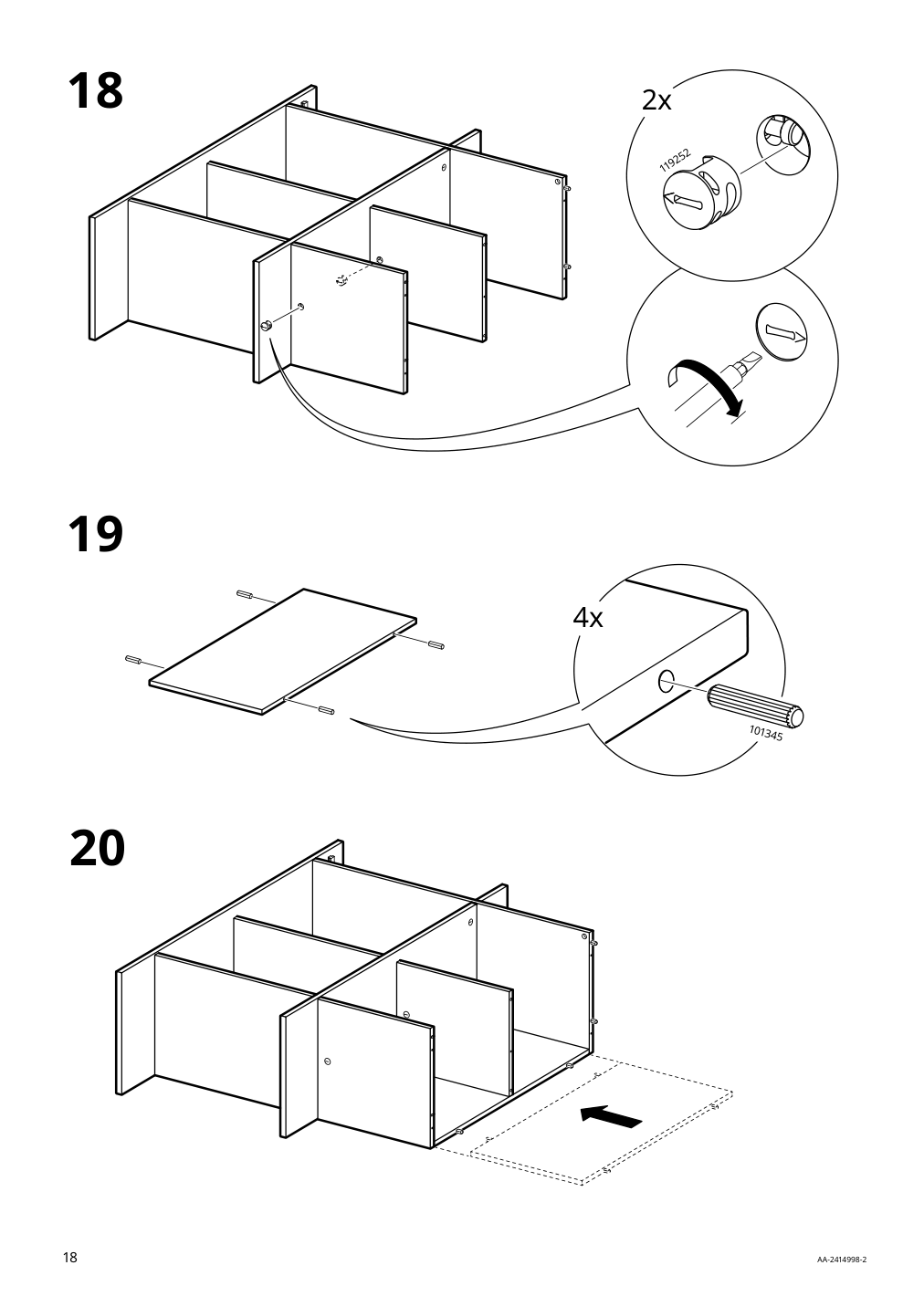 Assembly instructions for IKEA Baggebo sideboard white | Page 18 - IKEA BAGGEBO sideboard 405.536.16