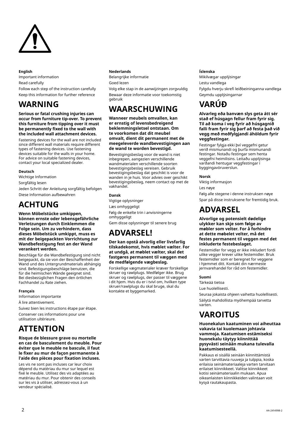 Assembly instructions for IKEA Baggebo sideboard white | Page 2 - IKEA BAGGEBO sideboard 405.536.16