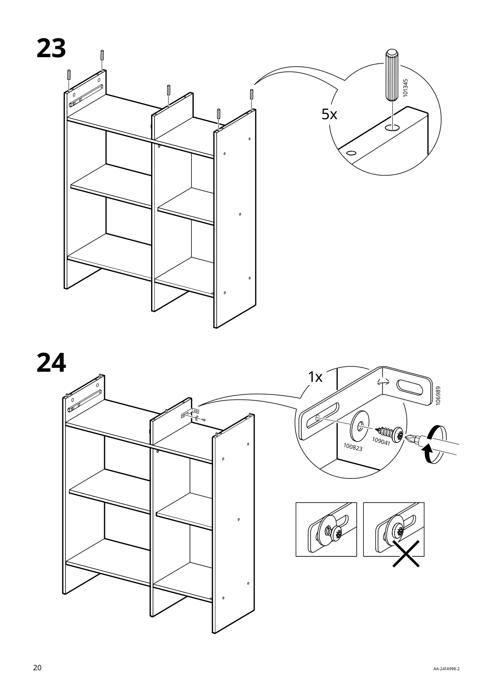 Assembly instructions for IKEA Baggebo sideboard white | Page 20 - IKEA BAGGEBO sideboard 405.536.16