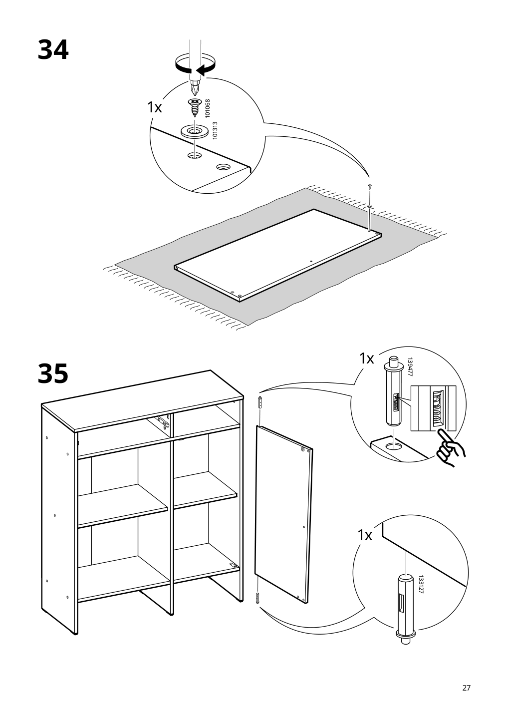 Assembly instructions for IKEA Baggebo sideboard white | Page 27 - IKEA BAGGEBO sideboard 405.536.16