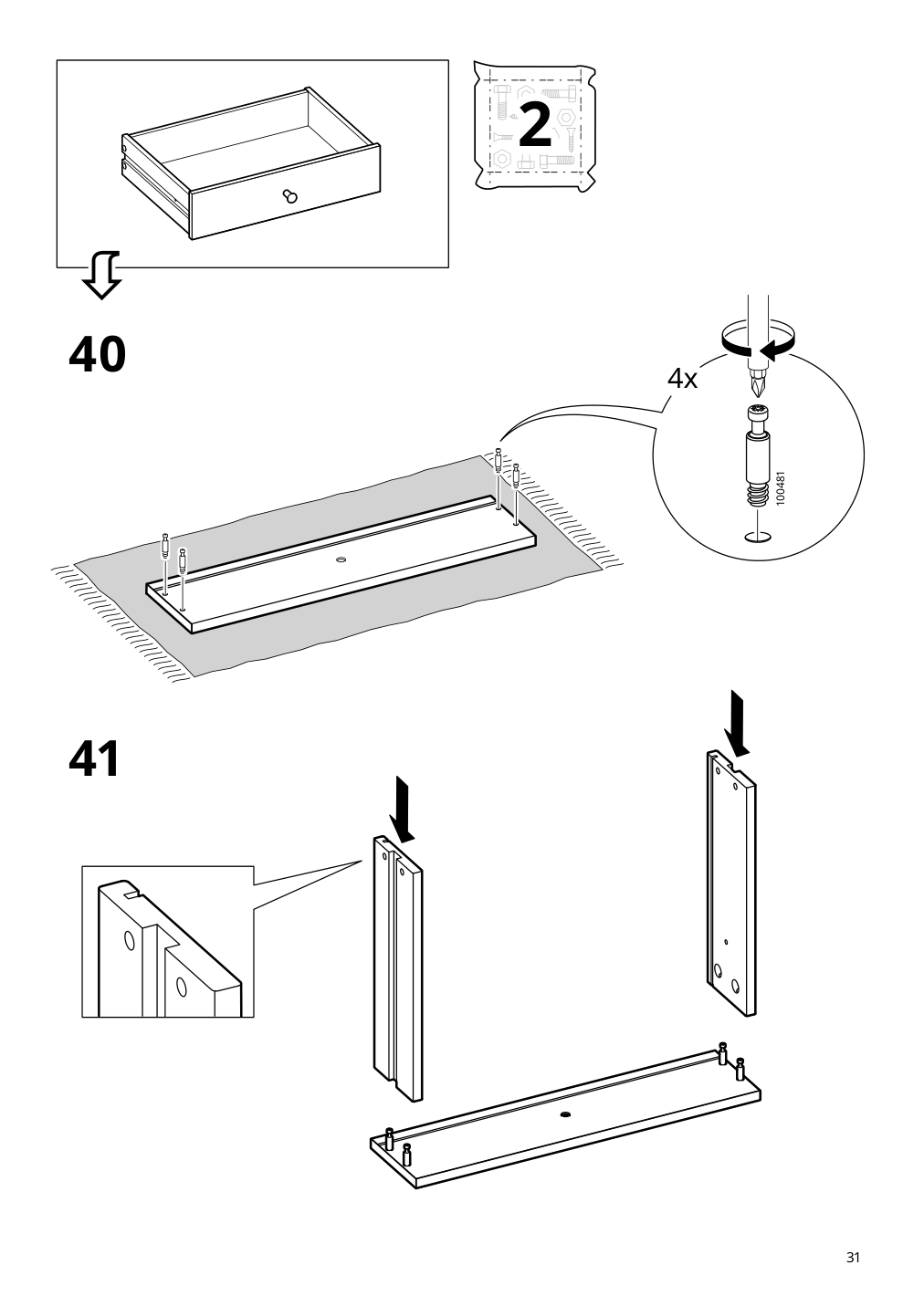 Assembly instructions for IKEA Baggebo sideboard white | Page 31 - IKEA BAGGEBO sideboard 405.536.16