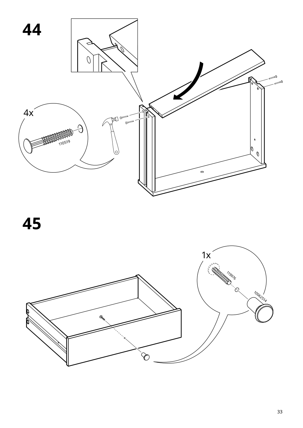 Assembly instructions for IKEA Baggebo sideboard white | Page 33 - IKEA BAGGEBO sideboard 405.536.16