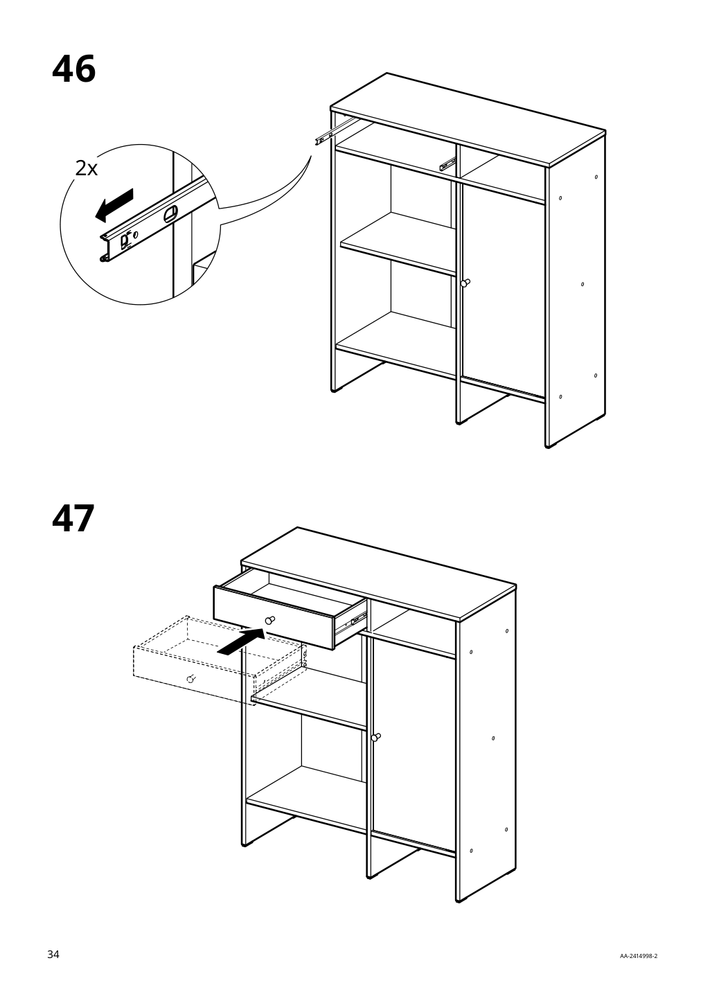 Assembly instructions for IKEA Baggebo sideboard white | Page 34 - IKEA BAGGEBO sideboard 405.536.16