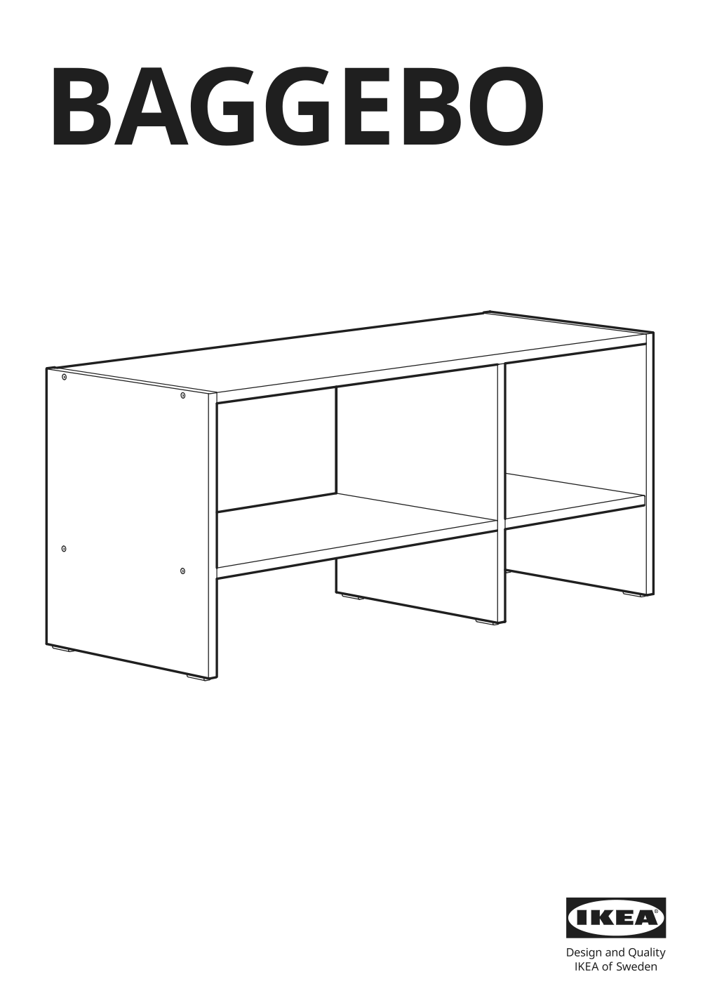 Assembly instructions for IKEA Baggebo tv unit white | Page 1 - IKEA BAGGEBO TV unit 004.963.50