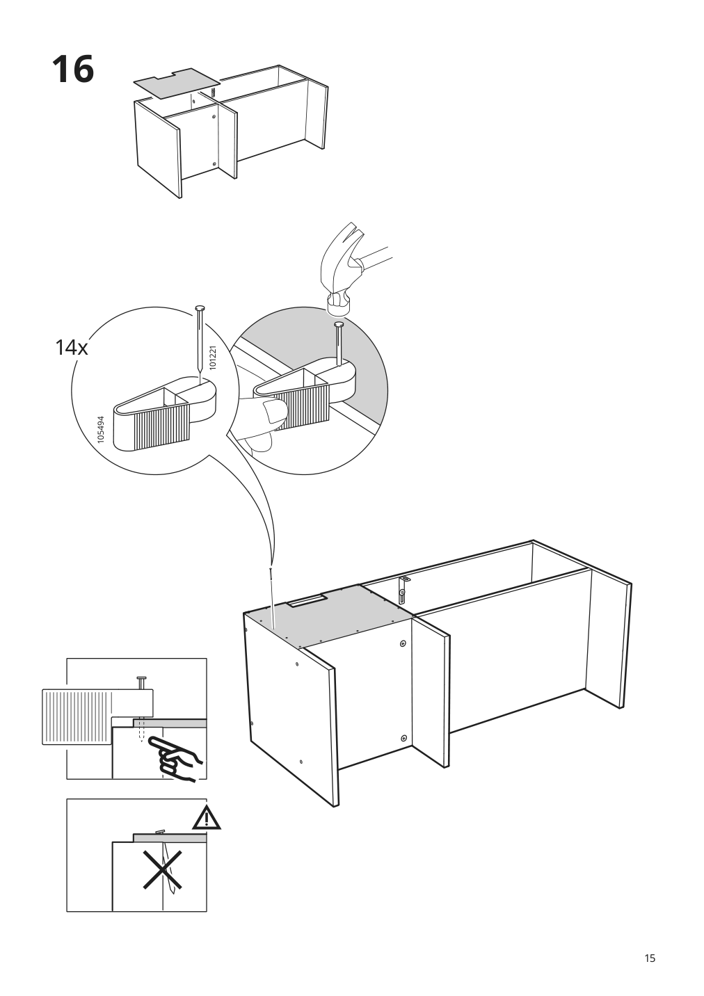 Assembly instructions for IKEA Baggebo tv unit white | Page 15 - IKEA BAGGEBO TV unit 004.963.50