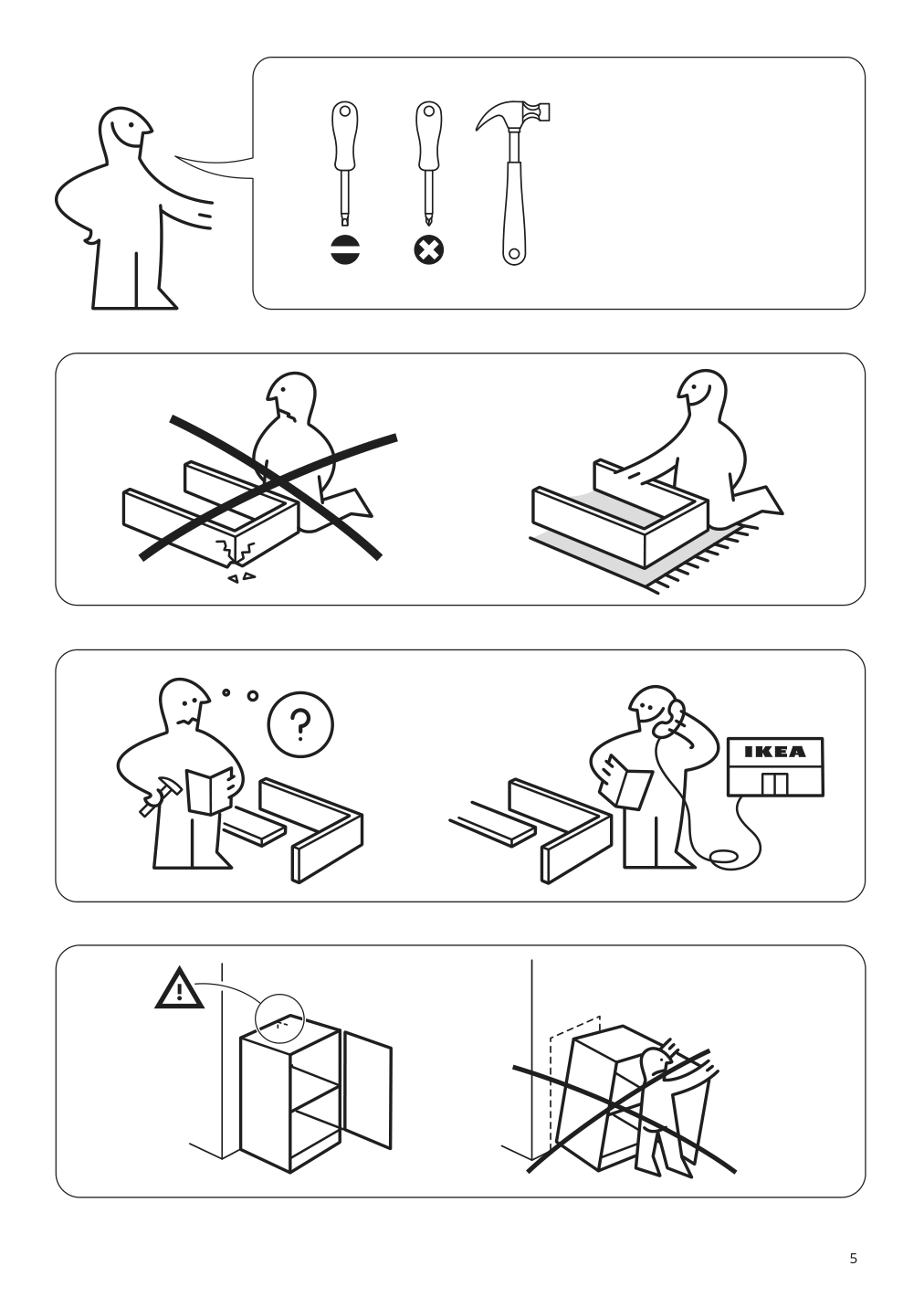 Assembly instructions for IKEA Baggebo tv unit white | Page 5 - IKEA BAGGEBO TV unit 004.963.50