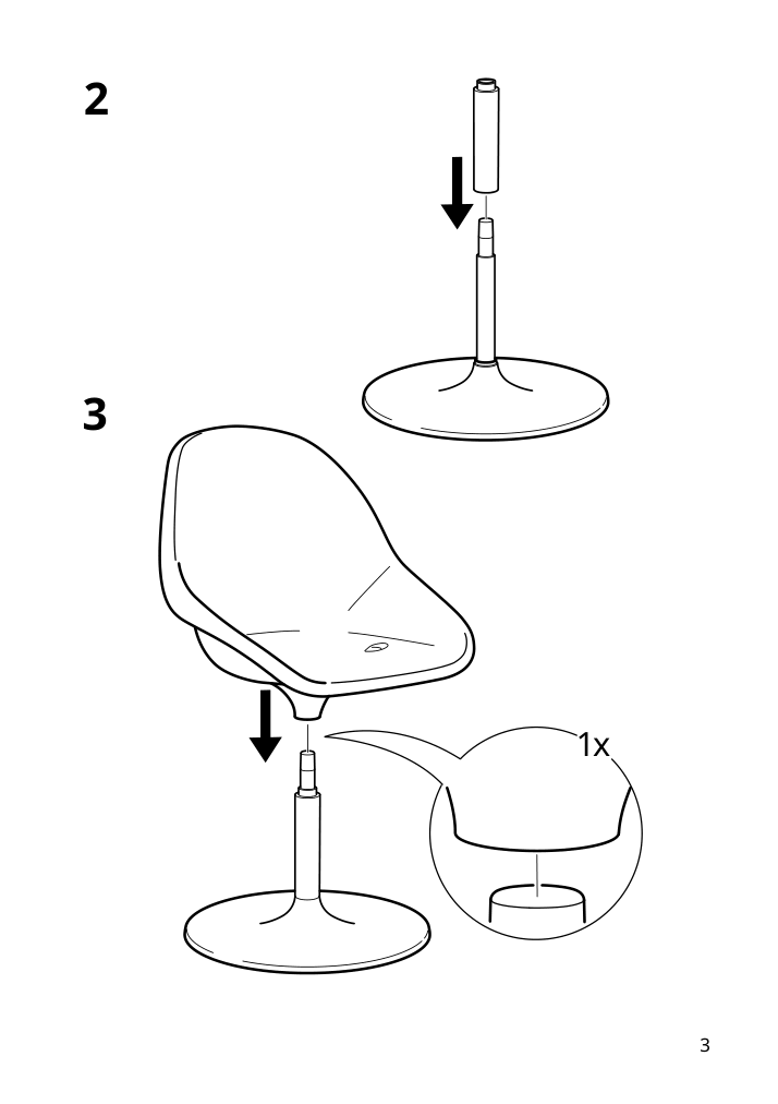 Assembly instructions for IKEA Baltsar swivel chair white | Page 3 - IKEA BALTSAR swivel chair 105.115.38