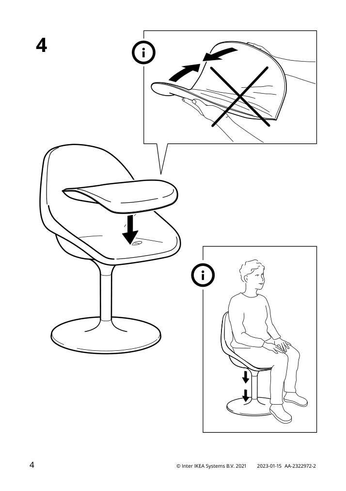 Assembly instructions for IKEA Baltsar swivel chair white | Page 4 - IKEA BALTSAR swivel chair 105.115.38