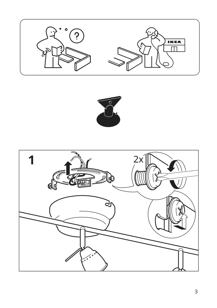 Assembly instructions for IKEA Barometer ceiling track 5 spots brass color | Page 3 - IKEA BAROMETER ceiling track, 5-spots 603.646.34