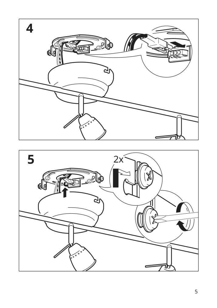 Assembly instructions for IKEA Barometer ceiling track 5 spots brass color | Page 5 - IKEA BAROMETER ceiling track, 5-spots 603.646.34