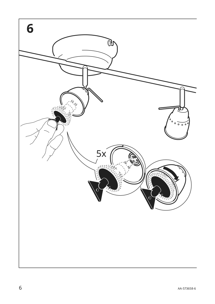 Assembly instructions for IKEA Barometer ceiling track 5 spots brass color | Page 6 - IKEA BAROMETER ceiling track, 5-spots 603.646.34