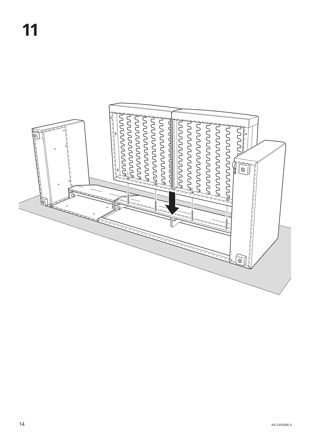 Assembly instructions for IKEA Barsloev 3 seat sleeper sofa with chaise tibbleby beige gray | Page 14 - IKEA BÅRSLÖV 3-seat sleeper sofa with chaise 805.415.94